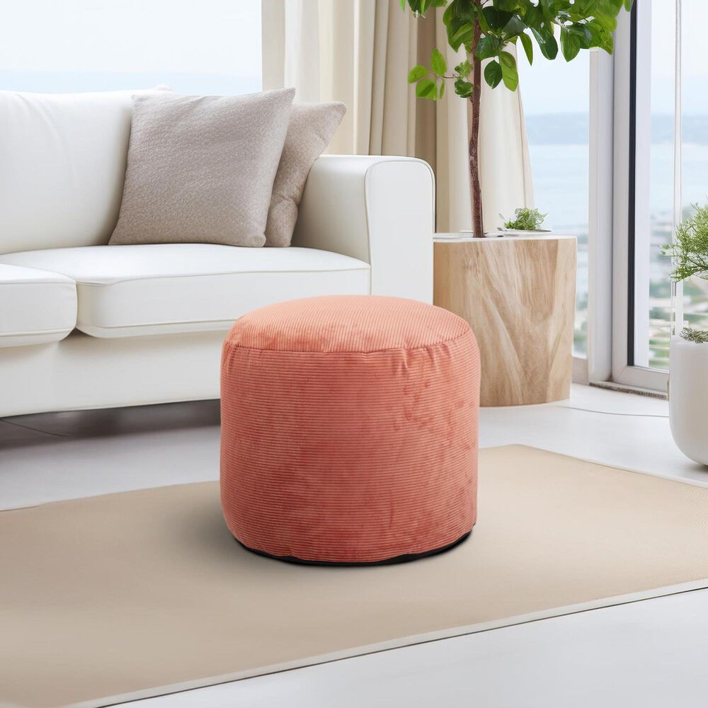 Howard Elliott Pana Tall Pouf in Terracotta, , large