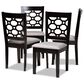 Baxton Studio Peter Side Chair with Grey Cushion in Dark Brown (Set of 4), , large
