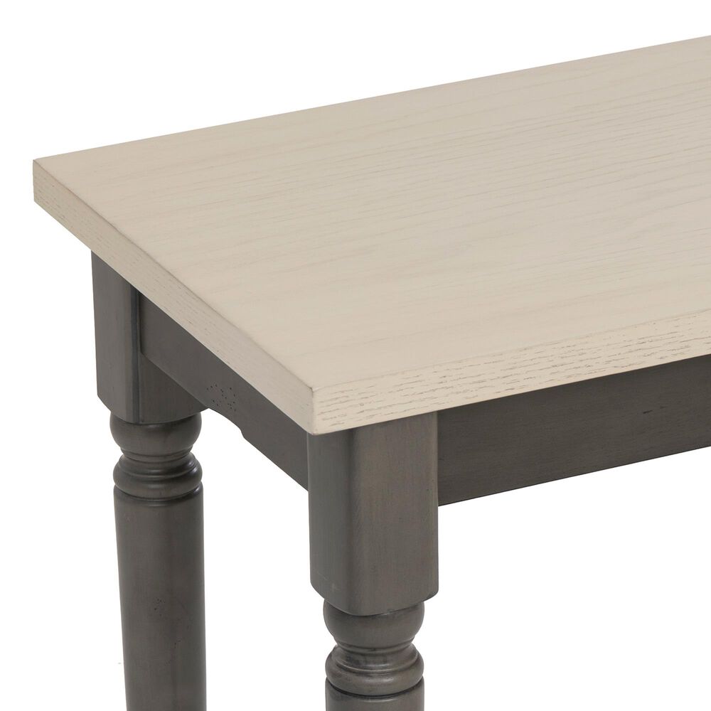 Linon Home Decor Willow Dining Bench in Smokey White and Dark Grey, , large