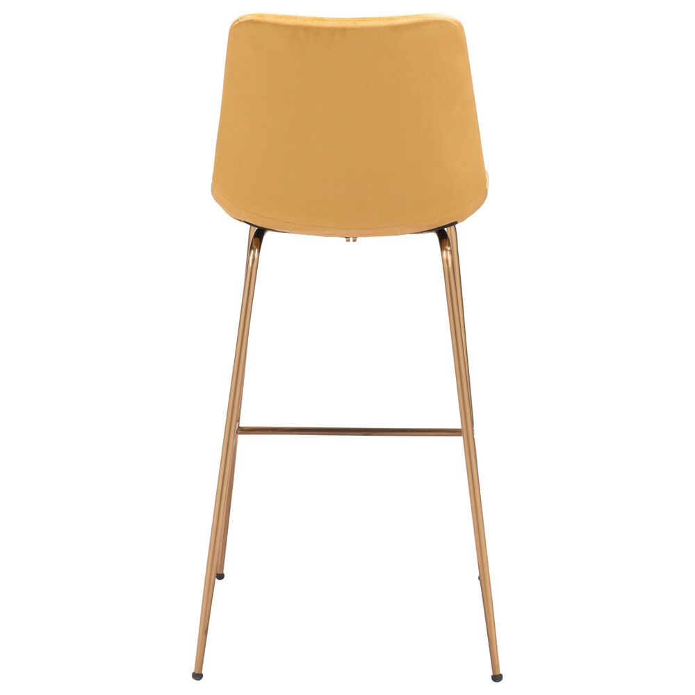 Zuo Modern Tony Extra Tall Bar Chair in Yellow/Gold, , large