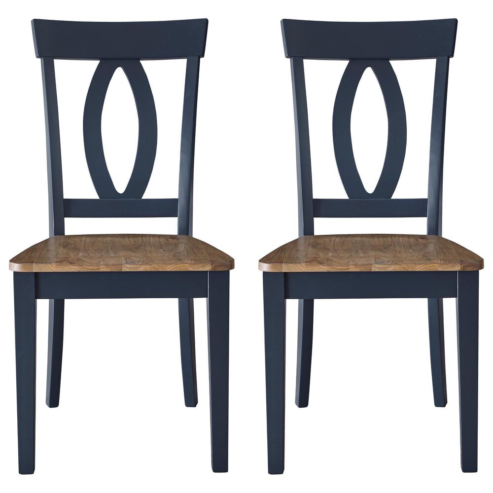 Ashley Landocken Dining Chair in Brown and Blue &#40;Set of 2&#41;, , large