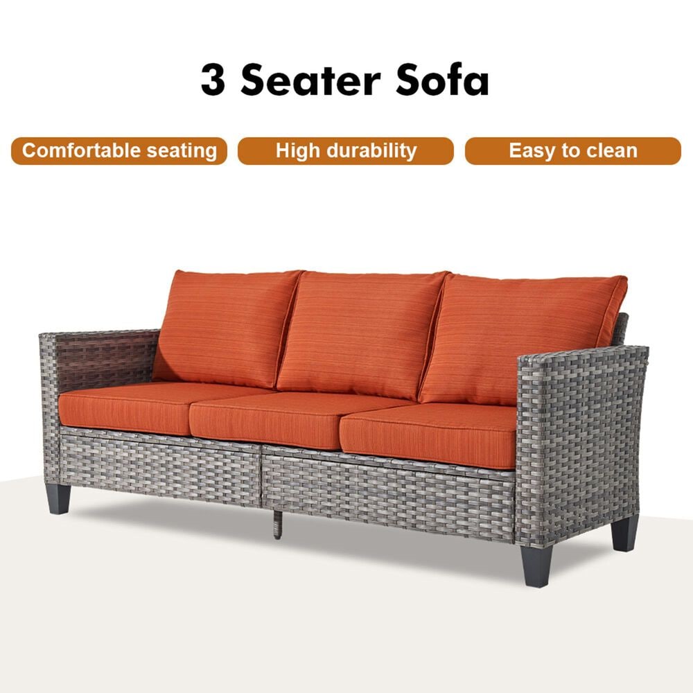 HOMLUX 5-Piece Outdoor Conversation Set in Orange Red, , large