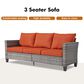 HOMLUX 5-Piece Outdoor Conversation Set in Orange Red, , large
