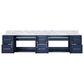 Lexora Home Geneva 84" Double Bathroom Vanity in Navy Blue with 2 cm White Carrara Marble Top and Rectangular Sinks, , large