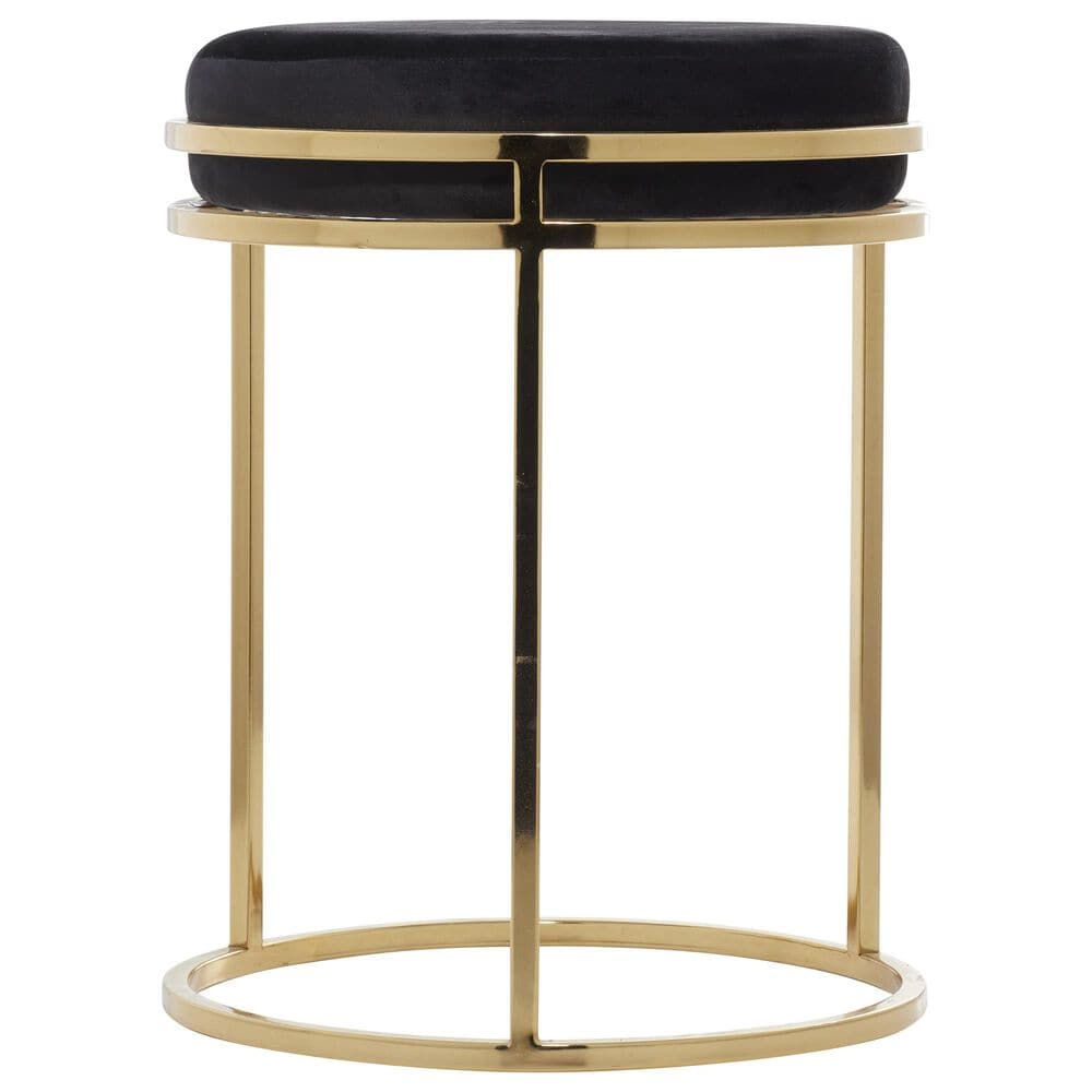 Maple and Jade Contemporary Metal Stool Black, , large
