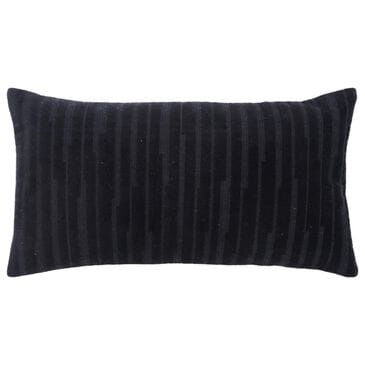 Rizzy Home 14" x 26" Striped Down Filled Lumbar Pillow in Black, , large