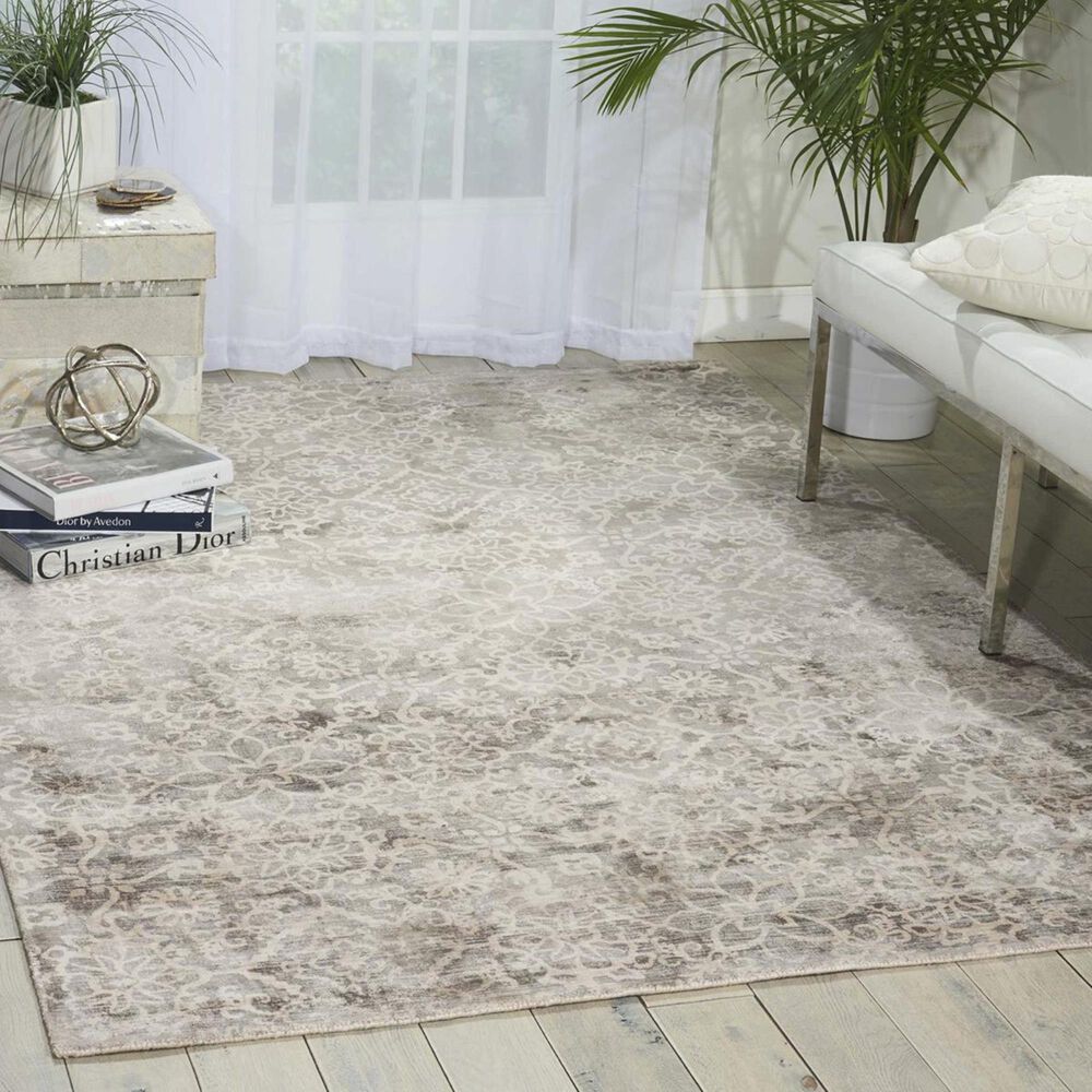 Nourison Desert Skies DSK03 8" x 11" Grey Area Rug, , large