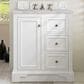 James Martin Vanities De Soto 30" Single Bathroom Vanity in Bright White with 3 cm Victorian Silver Quartz Top and Rectangular Sink, , large