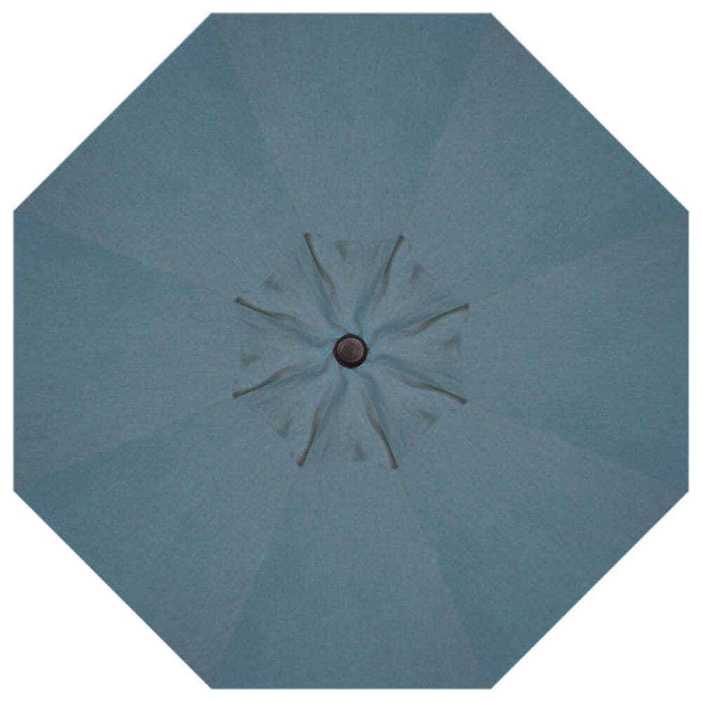 Treasure Garden 9&#39; Umbrella with Black Base in Cast Lagoon, , large