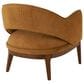 Maple and Jade Curved Back Accent Chair with Linear Pattern in Brown, , large