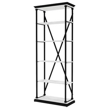 Furniture of America Kidd 33" Bookcase in Antique White/Black, , large