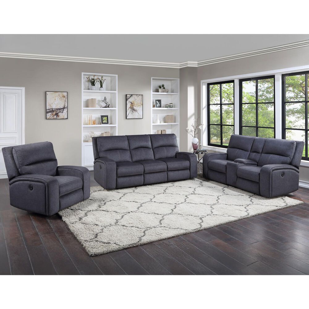 Steve Silver Lovell Power Reclining Sofa in Charcoal, , large