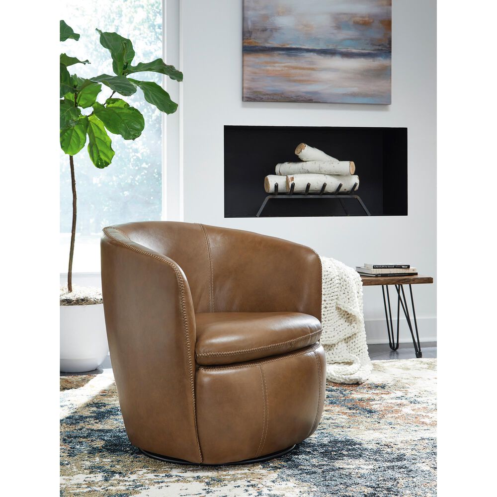 Ashley Kierreys Swivel Chair in Caramel, , large