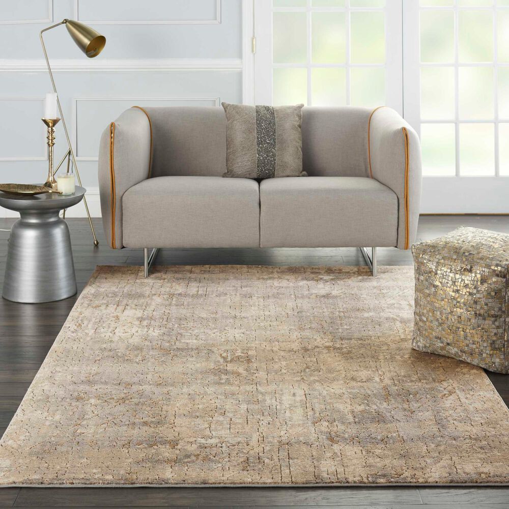 Nourison Quarry QUA03 3&#39; x 5&#39; Beige and Grey Area Rug, , large