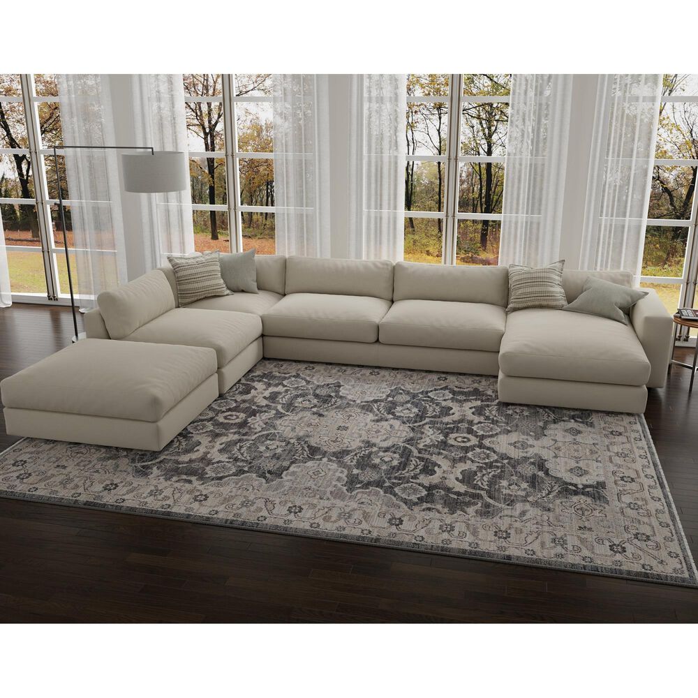 Kas Oriental Rugs Adele Sofia 11&#39;6&quot; x 15&#39;3&quot; Gray and Ivory Area Rug, , large