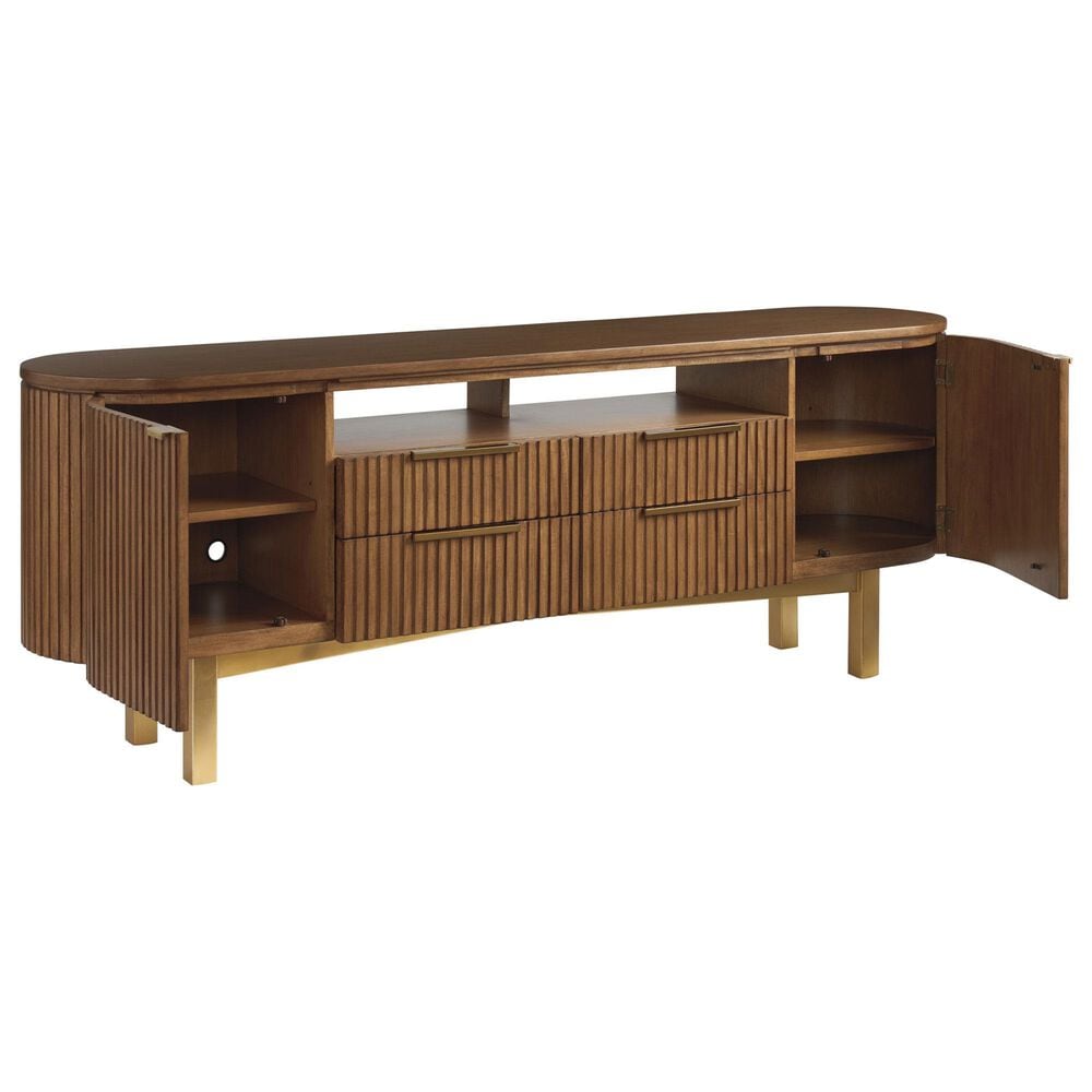 Lexington Furniture La Costa Crescent Bay 85&quot; Media Console in Marisol and Satin Gold, , large