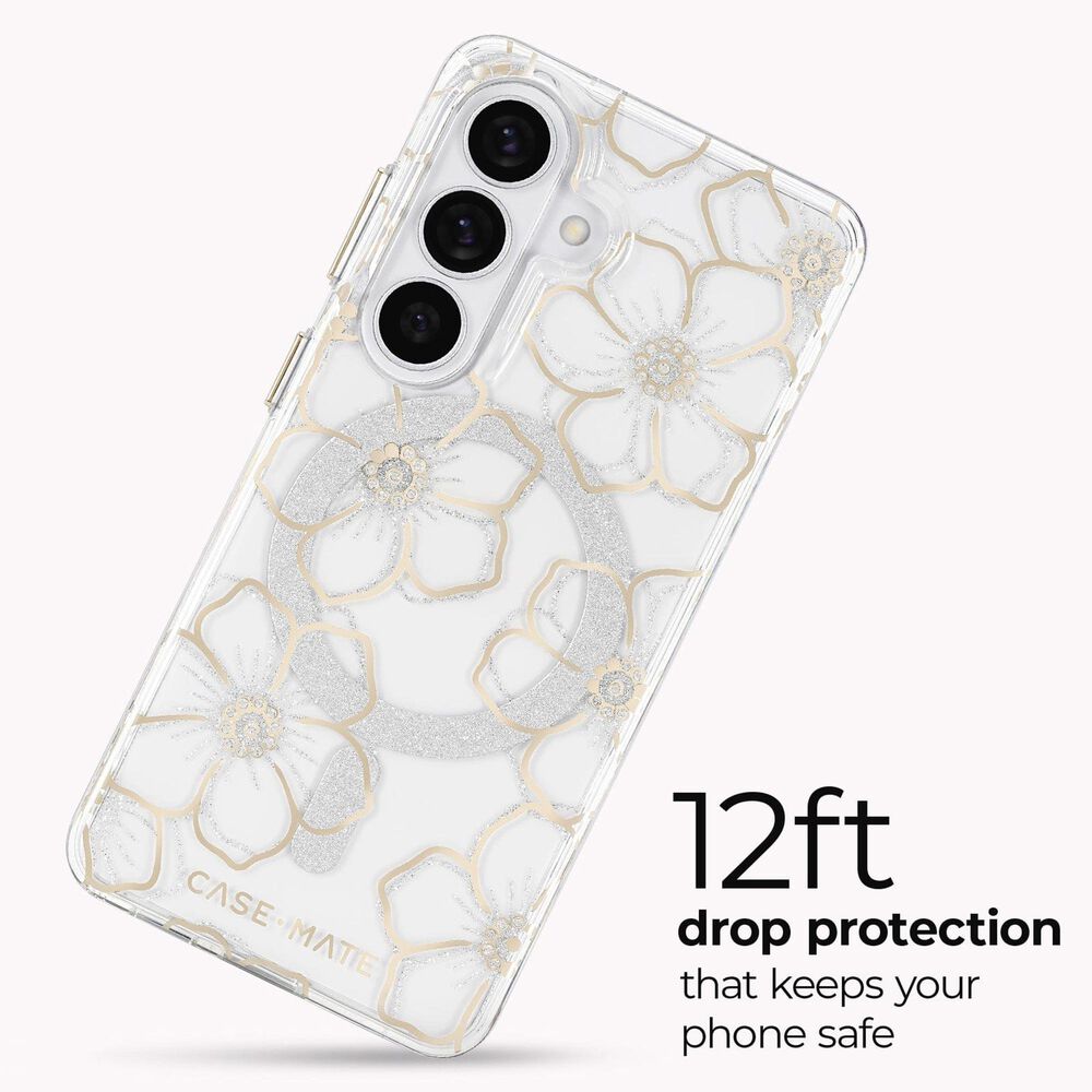 Case-Mate Floral Gems Case with Magnet for Samsung Galaxy S26 in Gold, , large