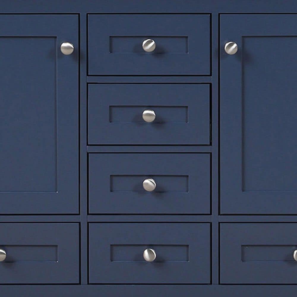 Lexora Home Dukes 48&quot; Double Bathroom Vanity in Navy Blue with 2 cm White Carrara Marble Top and Rectangular Sinks, , large