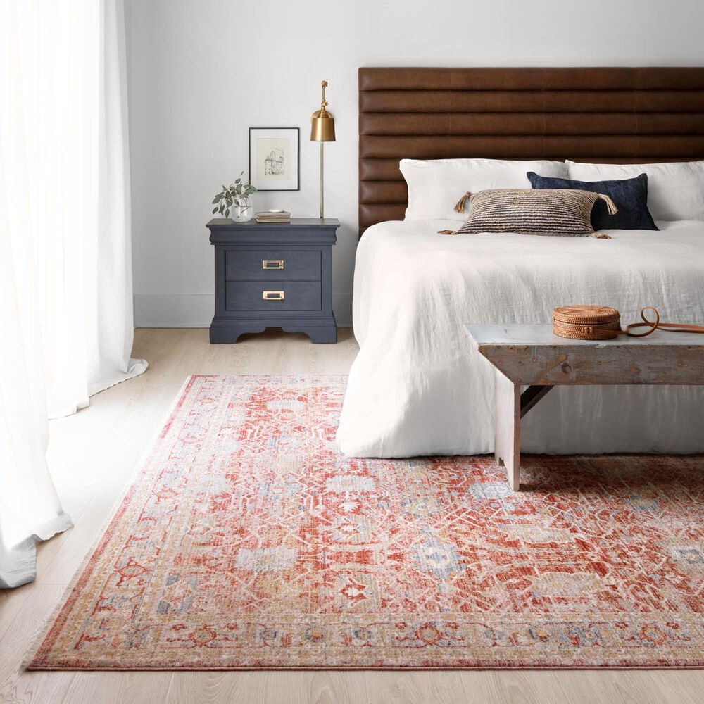 Loloi Claire CLE-01 3&#39;7&quot; x 5&#39;1&quot; Red and Ivory Area Rug, , large