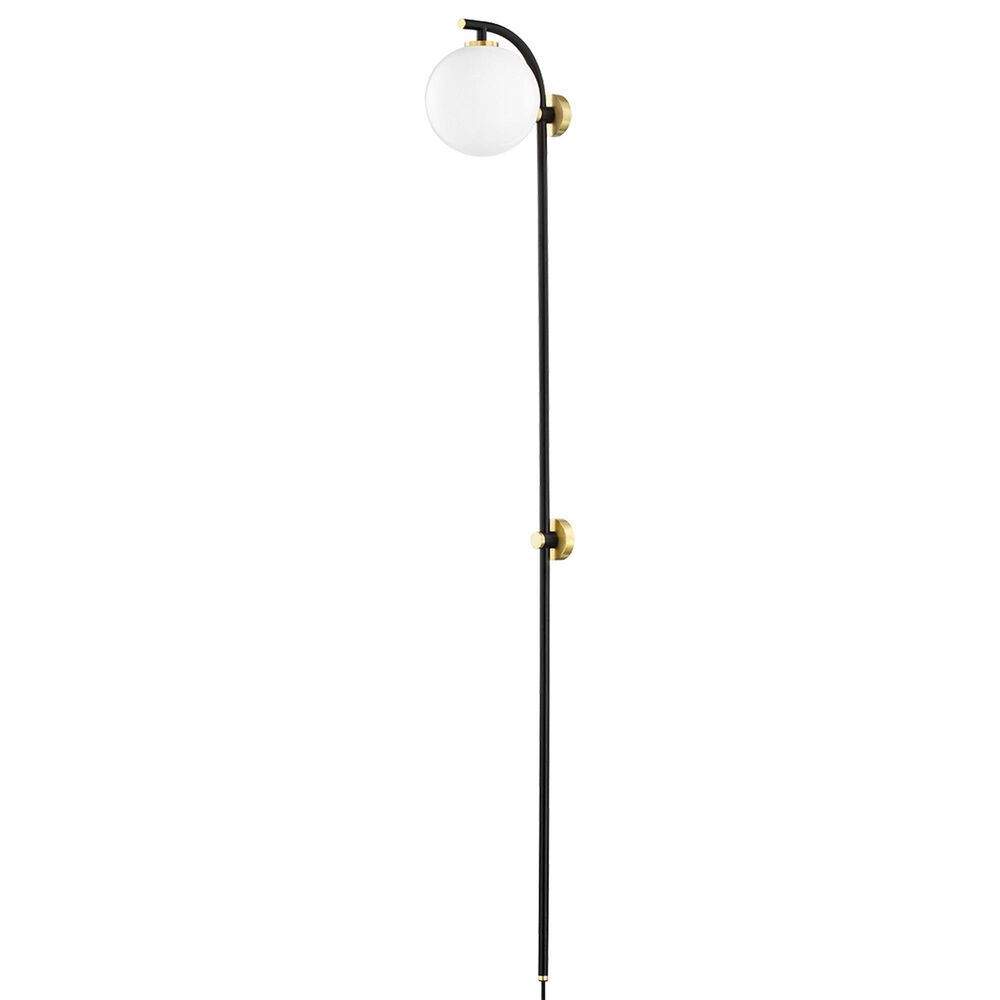 Mitzi Lighting Faye 1-Light Plug-In Sconce in Aged Brass and Soft Black, , large