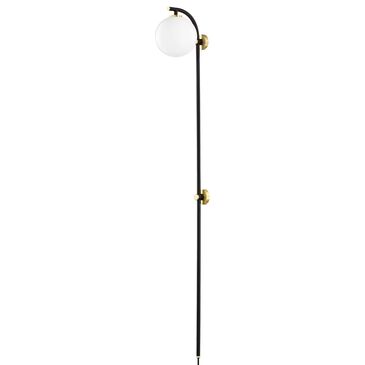 Mitzi Lighting Faye 1-Light Plug-In Sconce in Aged Brass and Soft Black, , large