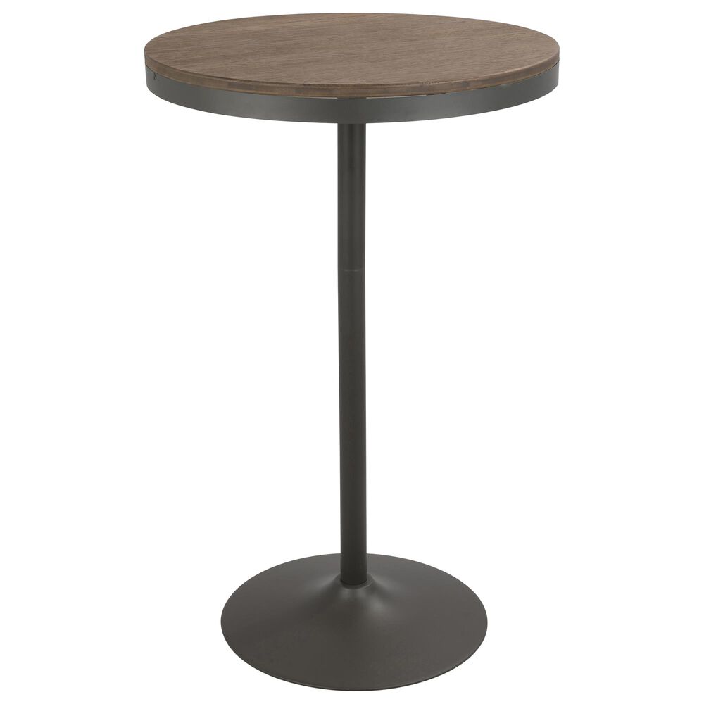 Lumisource Dakota 43" Adjustable Bar Table in Brown and Grey, , large