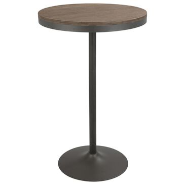 Lumisource Dakota 43" Adjustable Bar Table in Brown and Grey, , large