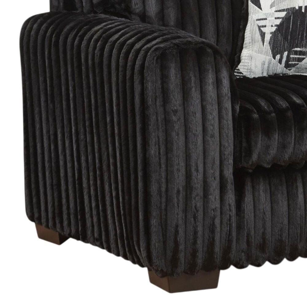 Arapahoe Home Lush Stationary Back Chair in Black, , large
