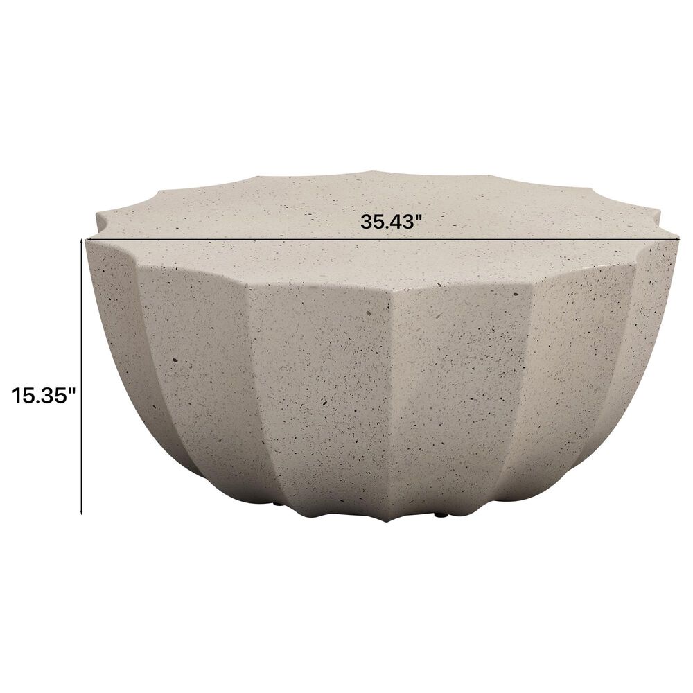 Hearth and Haven Outdoor Waterproof Coffee Table in White, , large
