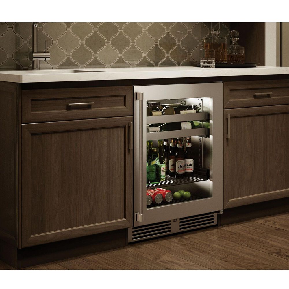 Perlick Signature Indoor Series 5.2 Cu. Ft. Built-In Beverage Center with Glass Door and Left Hinge in Stainless Steel, , large