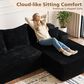 HOMLUX 2-Piece L-Shaped Sectional with Right Facing Chaise in Black, , large
