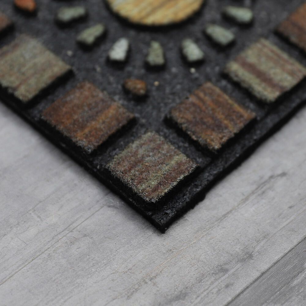 Karastan Doorscapes Entranced Mosaic Grain 4925-18457 1&#39;6&quot; x 2&#39;6&quot; Brown Door Mat, , large