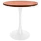 Leisuremod LeisureMod Bristol Dining table, White Base with 27 Round Cognac Brown MDF top, , large