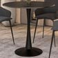Leisuremod LeisureMod Bristol Mid-Century Modern Round Dining Table with a 31 Wood Top and Iron Pedestal Base with Gloss Finish for Kitchen and Dining Room, , large