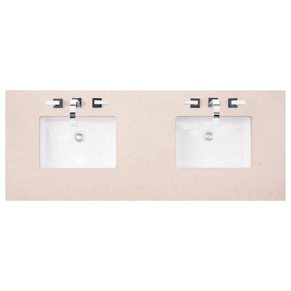 James Martin Vanities Brookfield 60&quot; Double Bathroom Vanity in Country Oak with 3 cm Eternal Marfil Quartz Top and Rectangle Sink, , large