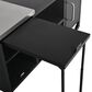 HOMLUX 72.4" Outdoor Kitchen Island with Large Fold-out Prep Table and Adjustable Shelves for Big Green Egg in Black, , large