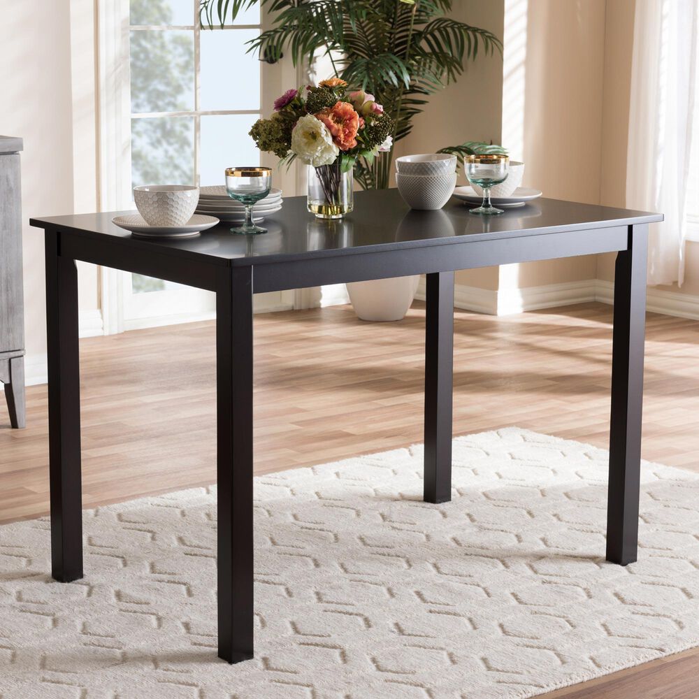 Baxton Studio Evelin Dining Table in Espresso Brown - Table Only, , large