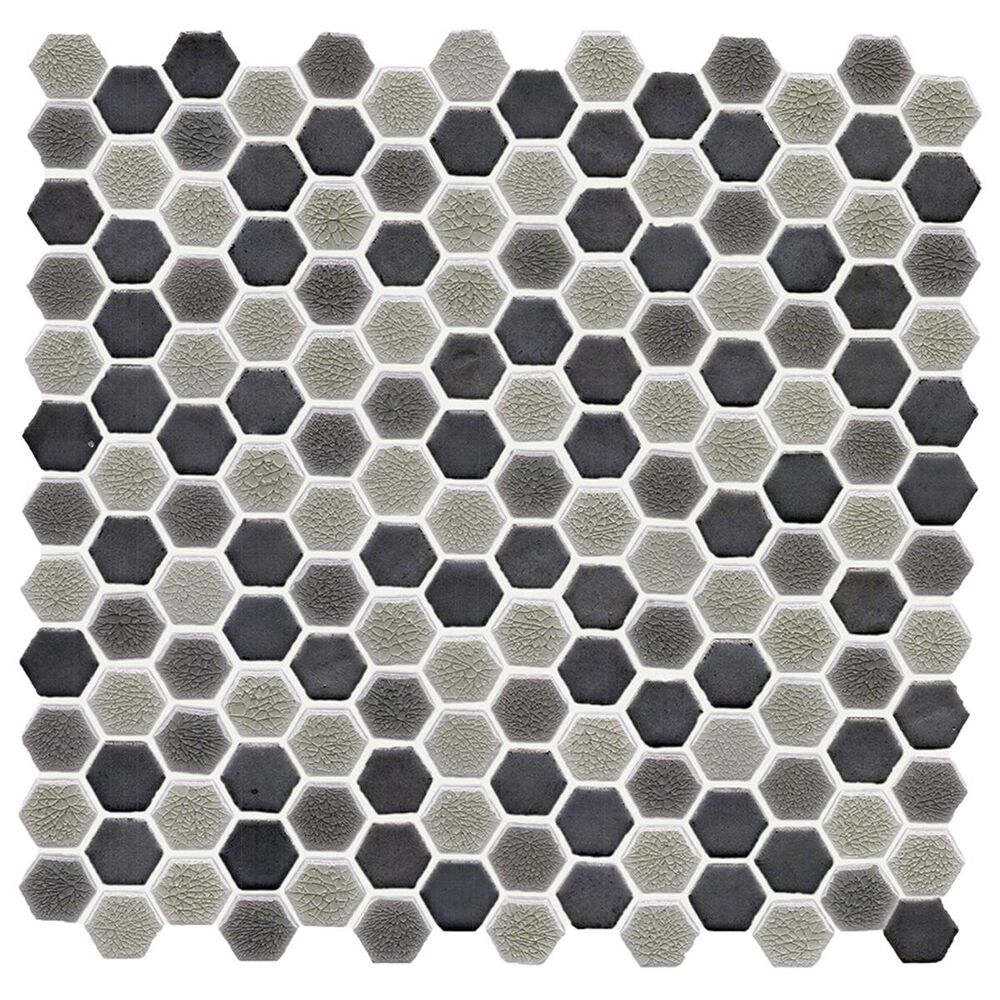 Soci Cityscape Ashford Hexagon 12" x 12" Ceramic Mosaic Sheet, , large
