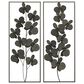 Maple and Jade 36" x 14" Contemporary Flowers Wall Decor in Black (Set of 2), , large