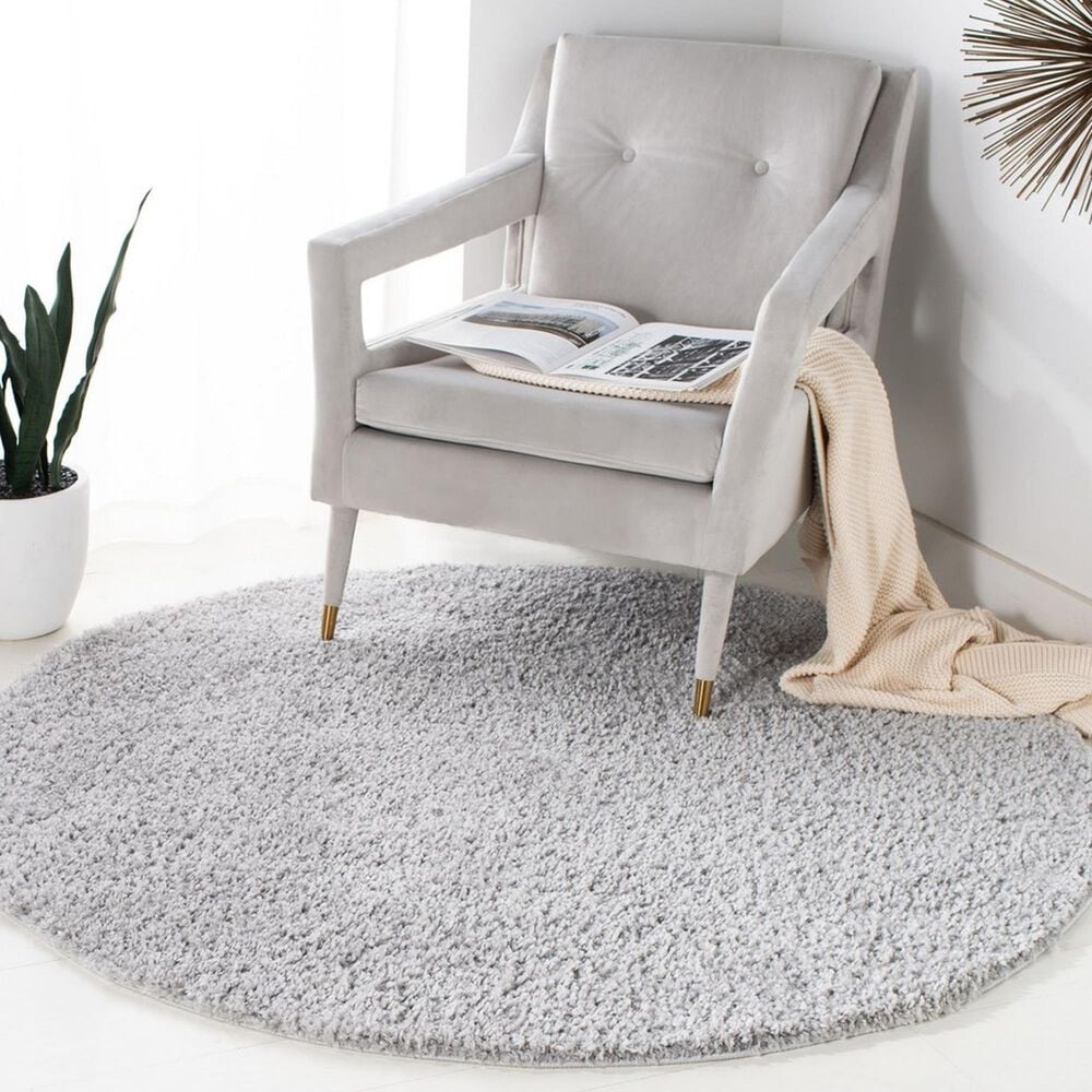 Safavieh August Shag AUG900G 3&#39; Round Silver Area Rug, , large