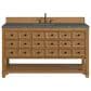James Martin Malibu 60" Single Bathroom Vanity in Amber Birch with 3 cm Parisien Bleu Quartz Top and Rectangular Sink, , large