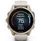 Garmin Fenix 8 Sapphire AMOLED Smartwatch 43mm Soft Gold Case with Fog Gray and Dark Sandstone Silicone Band, , large