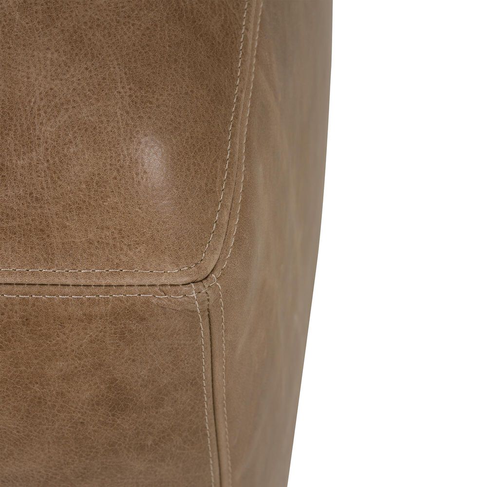 Rowe Furniture Dena Leather Ottoman in Brown, , large