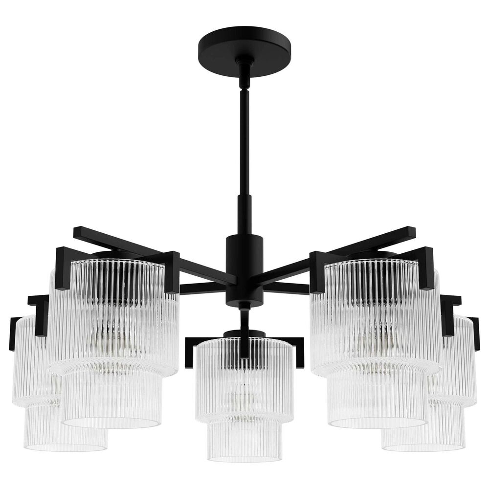 Hunter Ontario Jasmine Roth 5-Light Chandelier in Matte Black, , large
