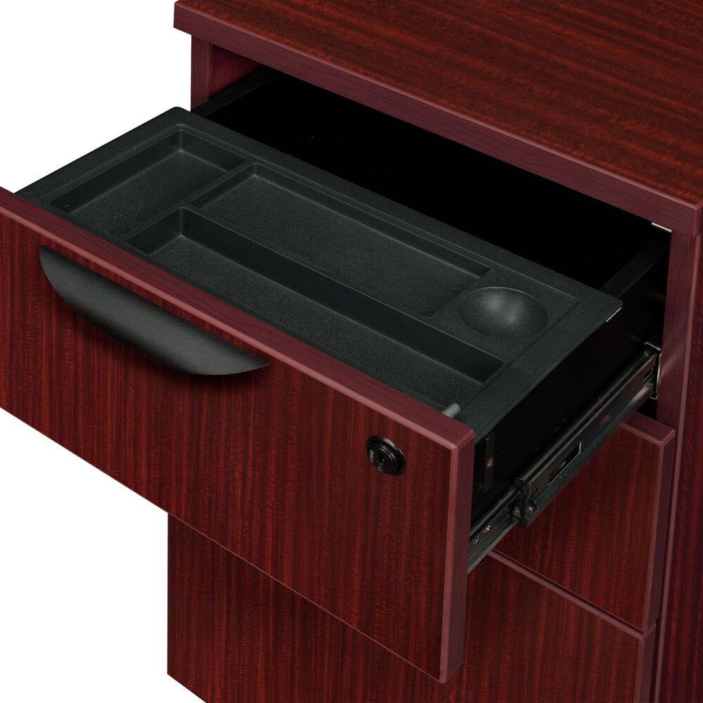 Regency Global Sourcing Legacy 71&quot; Single Pedestal L-Desk with Return in Mahogany, , large