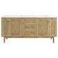 James Martin Vanities Laurent 72" Double Bathroom Vanity in Light Natural Oak with 3 cm White Zeus Quartz Top and Rectangular Sinks, , large
