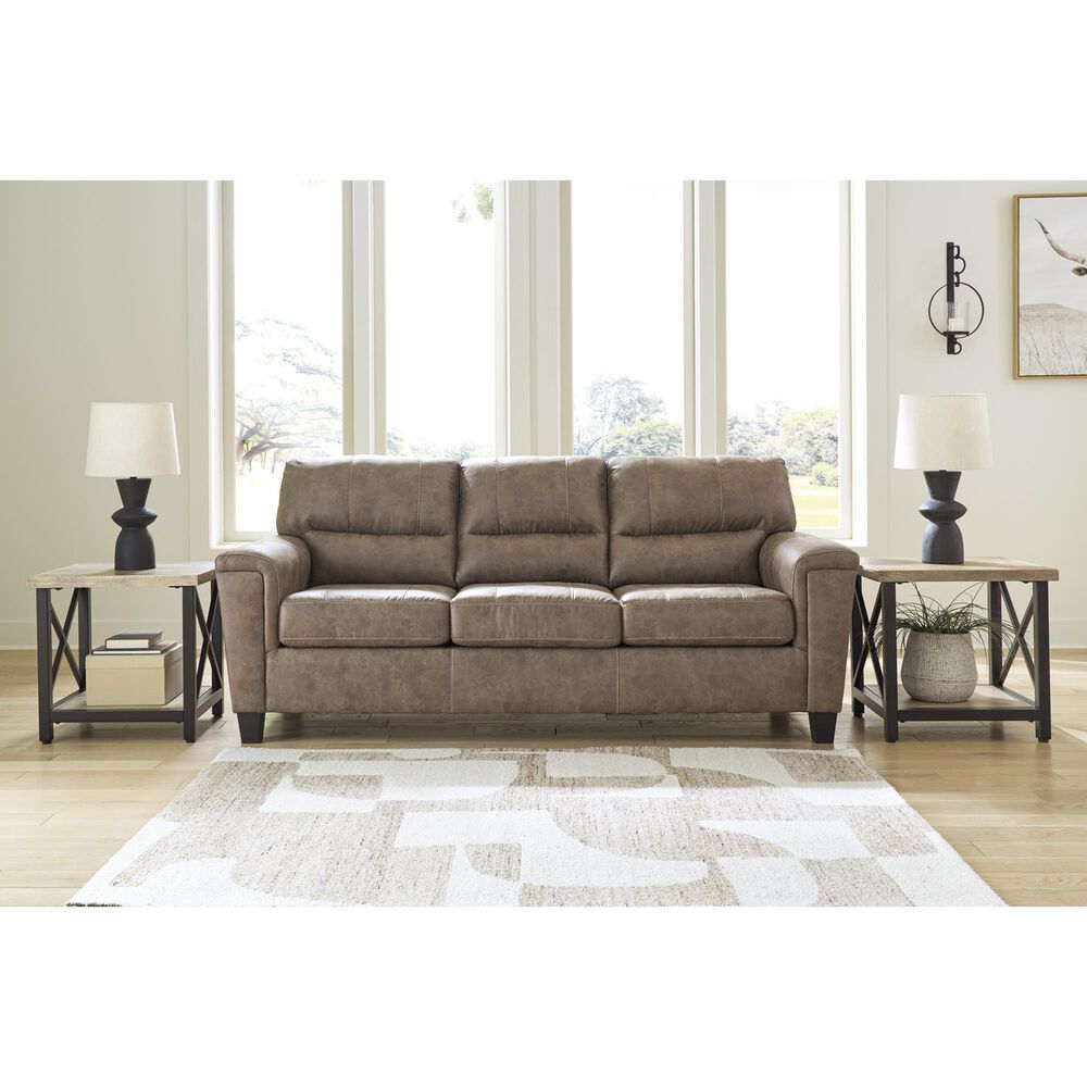 Ashley Navi Stationary Sofa and Loveseat Set in Fossil, , large
