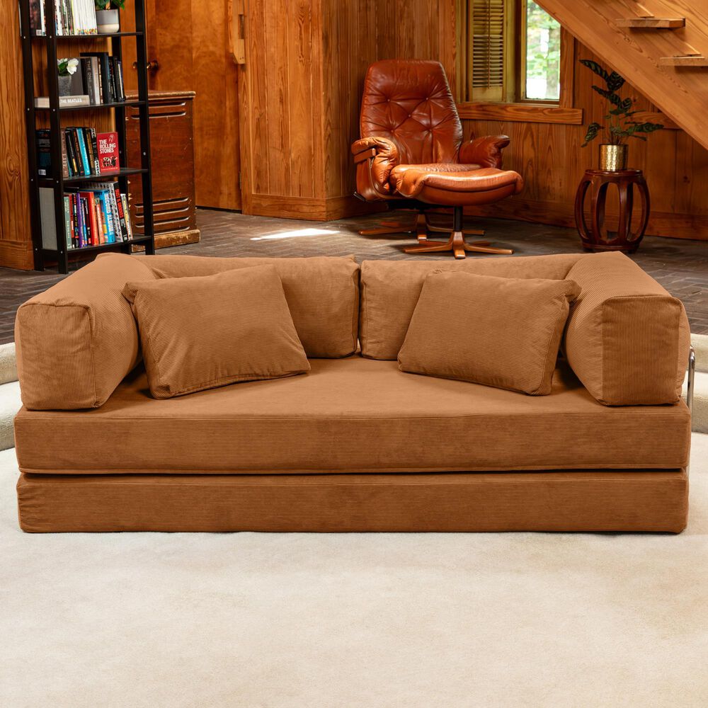 Jaxx Unsofa Stationary Loveseat in Spice Orange, , large