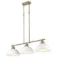 Golden Lighting Duncan 3-Light Pendant with Matte White Shade in Aged Brass, , large