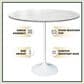 Leisuremod LeisureMod Verve Collection Modern Bar Height Table White Base with 48 Round Marble White Sintered Stone Top, , large